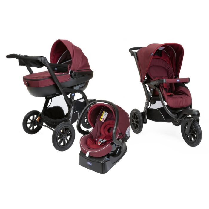 Chicco Kinderwagen 3-in1 Activ3 Top Kit Car  Burgundy Powder - Babyhuys.com
