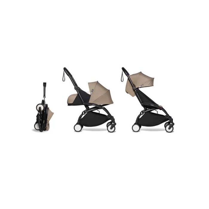 Babyzen Yoyo2 0+ 6+ Poussette Complète Taupe - Cadre Noir - Babyhuys.com