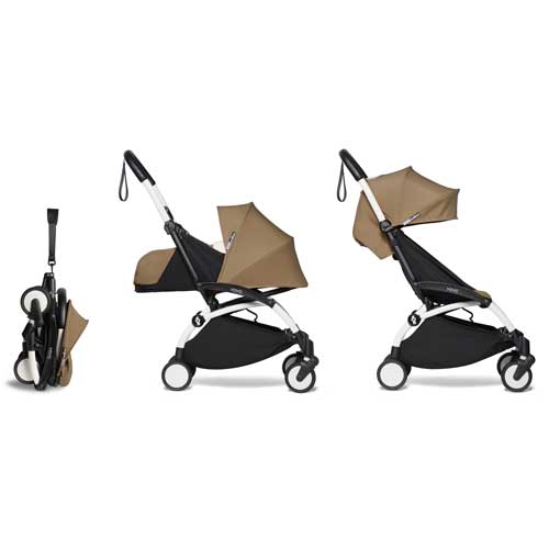 Babyzen Yoyo2 0+ 6+ Complete Buggy Toffee - White Frame - Babyhuys.com