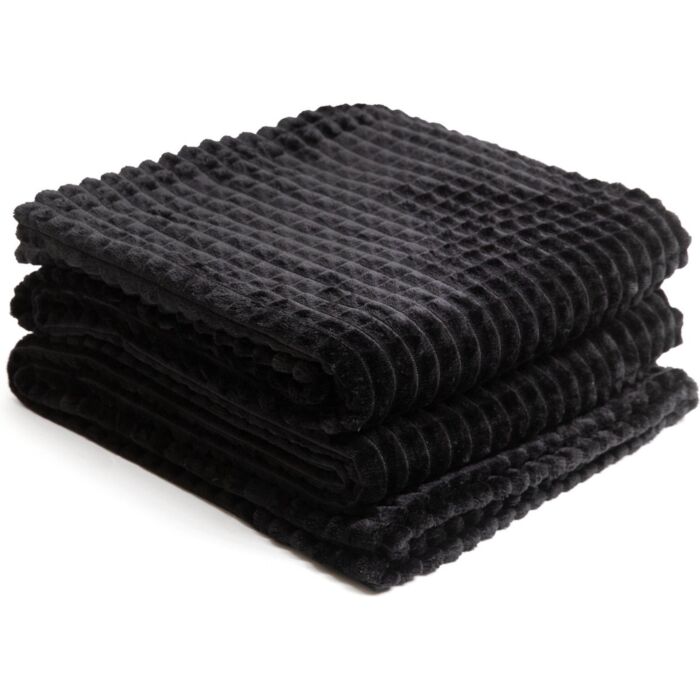 HOMLA GOFER Deken stof zwart superzacht 150x200 cm | Wohi.nl