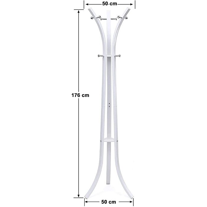 Hoppa! SONGMICS Metal Coat Stand Coat Stand 176 cm hoog Wit