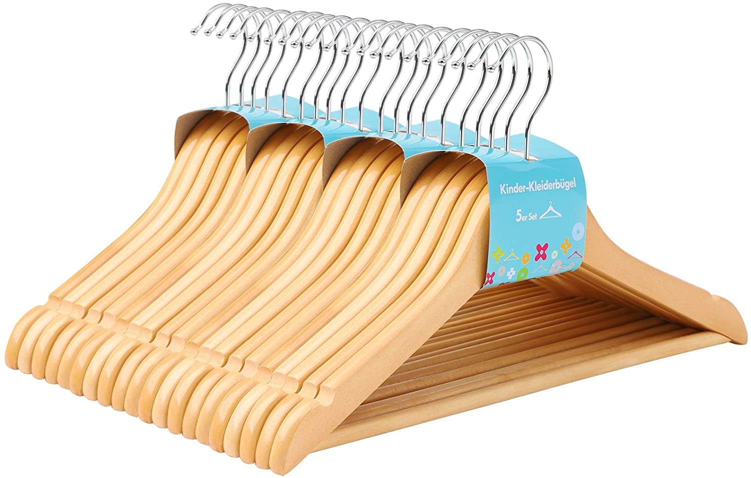 Songmics Houten Kinder Kledinghangers 20 Stuks