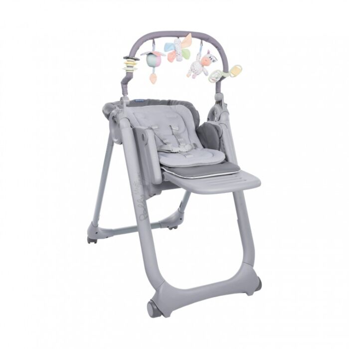 Chicco Eetstoel Polly Magic Relax Graphite | Vooraanzicht | Babyhuys