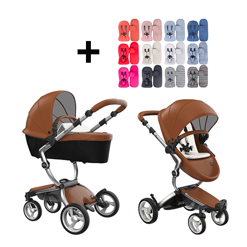 Mima Xari Kinderwagen | Frame - Aluminium | Zitting + Kap - Camel | Starter Pack - Sandy Beige