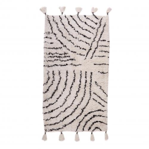 Kidsdepot Berber Vloerkleed 80x150 Black and White