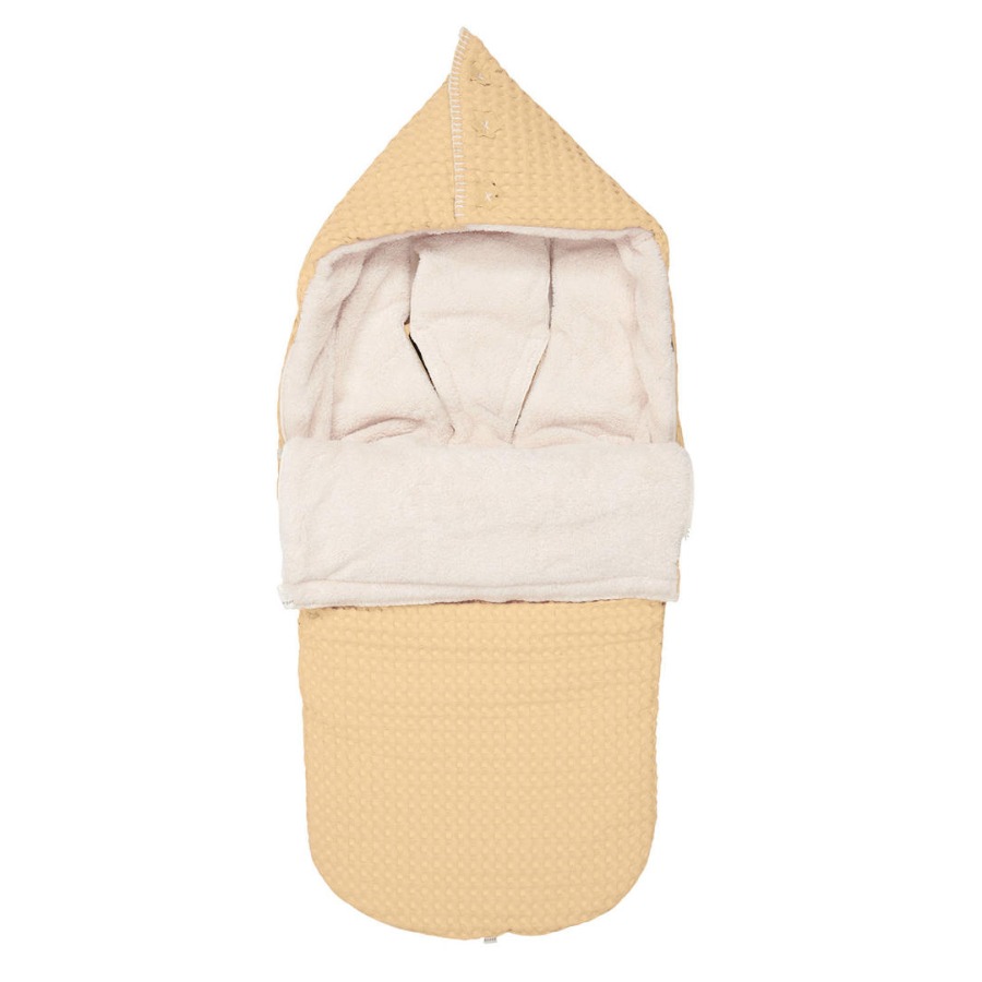 Koeka Buggy voetenzak wafel/teddy Oslo - licht geel - warm wit