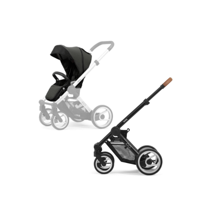 Mutsy Evo Wandelwagen Bold Deep Grey - Black Frame Cognac Grip