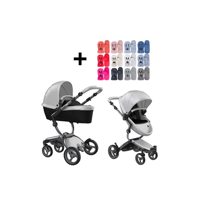 Mima Xari Kinderwagen | Frame - Graphite Grey | Zitting + Kap - Argento | Starter Pack - Black - Babyhuys.com