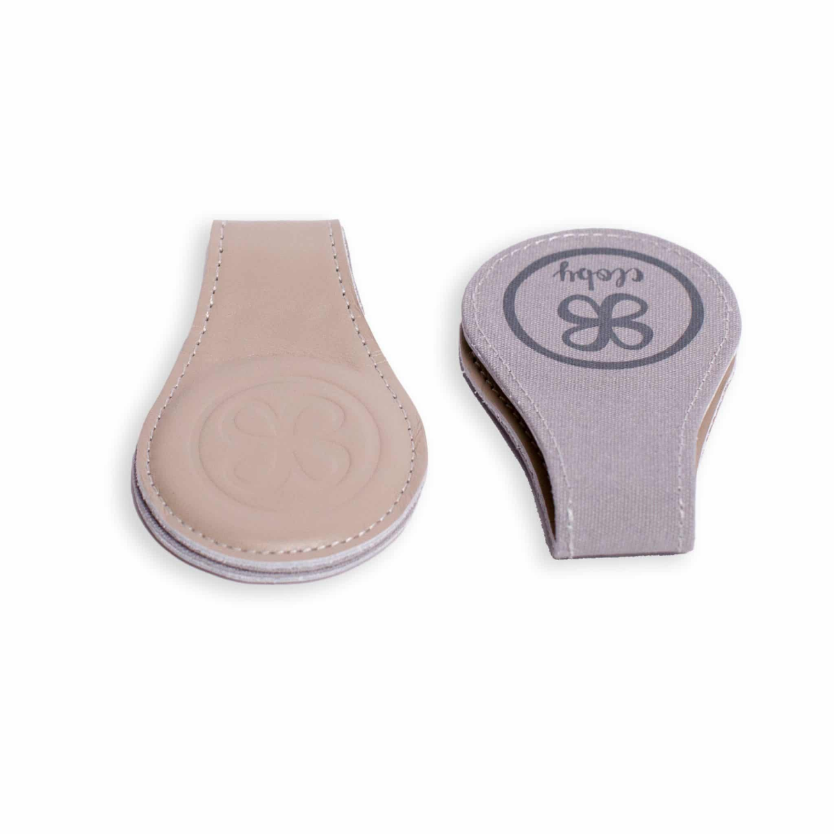 Cloby Leren Magnetische Swaddle Clips Beige/Grijs | Babyhuys.com