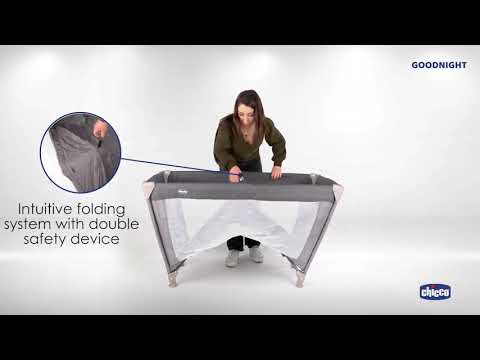 Chicco Good Night Reisbed voor baby's en kinderen vanaf de geboorte tot 15 kg, opvouwbaar en compact, campingbed met netvensters en reistas, Pegaso blauw