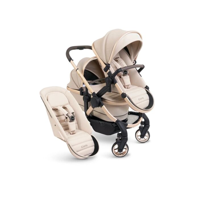 iCandy Peach 7 Double Kombi/Kinderwagen Biscotti (Neugeborene & Kleinkinder) - Babyhuys.com