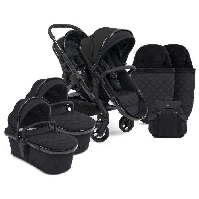 Ensemble complet de poussette jumelle Icandy Peach 7 Cerium Designer Collection - Babyhuys.com