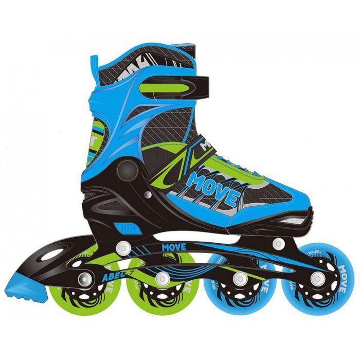 Move Fast Boy Inlineskates - Maat 38-41 - Unisex - blauw/zwart/groen - Babyhuys.com