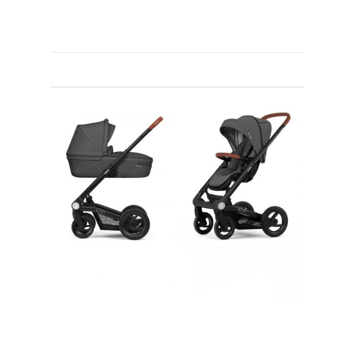 Mutsy Icon Smokey Grey met Black Frame Cognac Grip