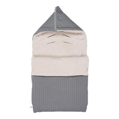 Koeka Baby Voetenzak Wafel/Teddy Oslo Steel Grey Pebble