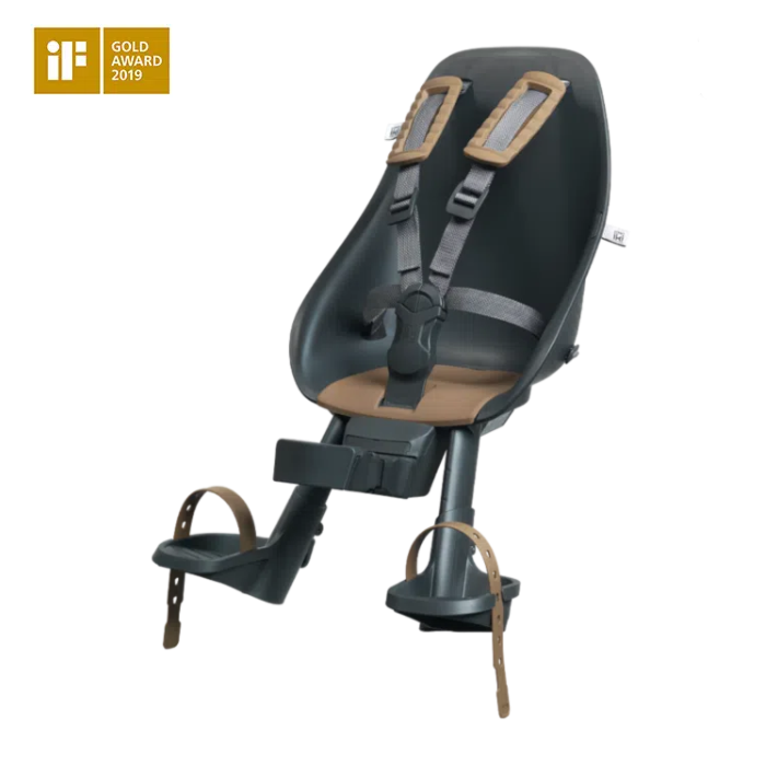 Siège de vélo URBAN IKI - AVANT - Bincho Noir + Kurumi Marron - Babyhuys.nl