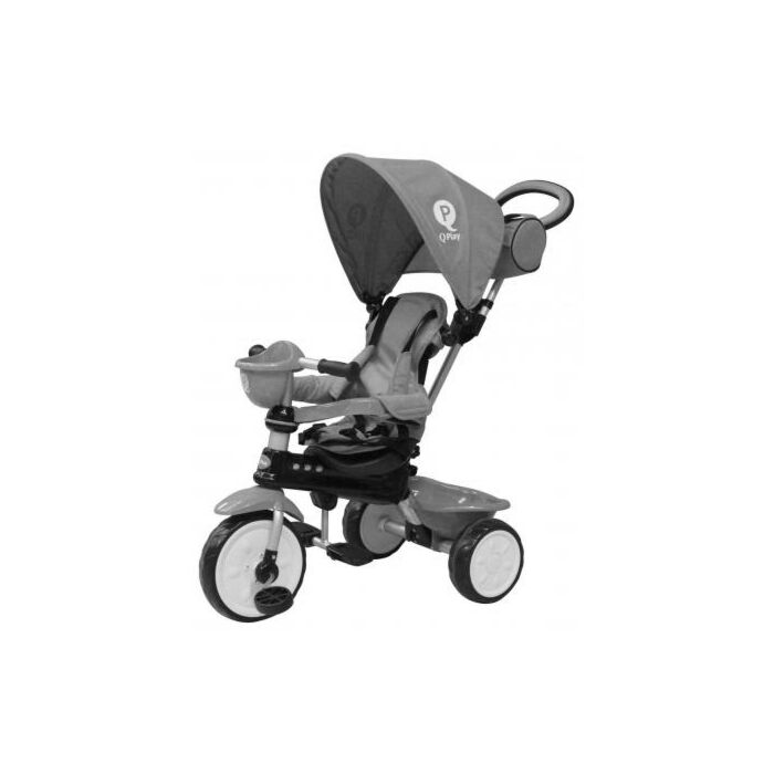 QPlay Driewieler Comfort 4 in 1 - Jongens en Meisjes - Grijs (892)
