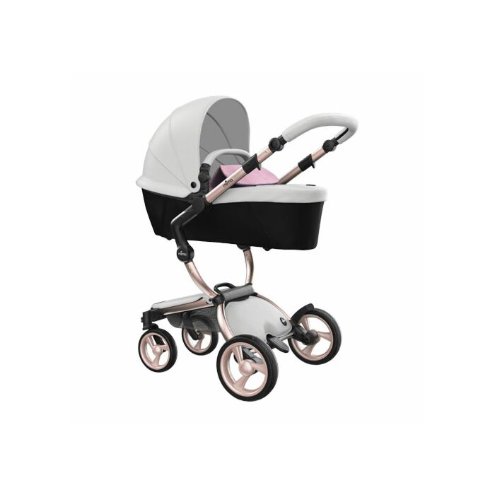 Mima Xari Kinderwagen | Frame - Rose Gold | Zitting + Kap - Snow White |  Starter Pack -